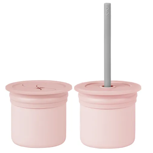 Oioi Ham+Hüp Atıştırma Seti 4Lü Pinky Pink - Powder Grey