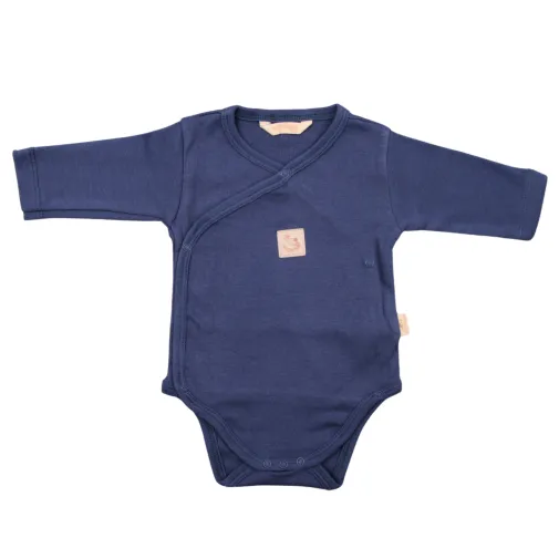 Mini Damla Body Uzun Kol Kruvaze Armalı İndigo