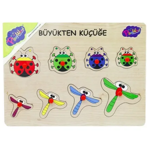 Ahşap Tutmalı Büyükten Küçüğe Puzzle