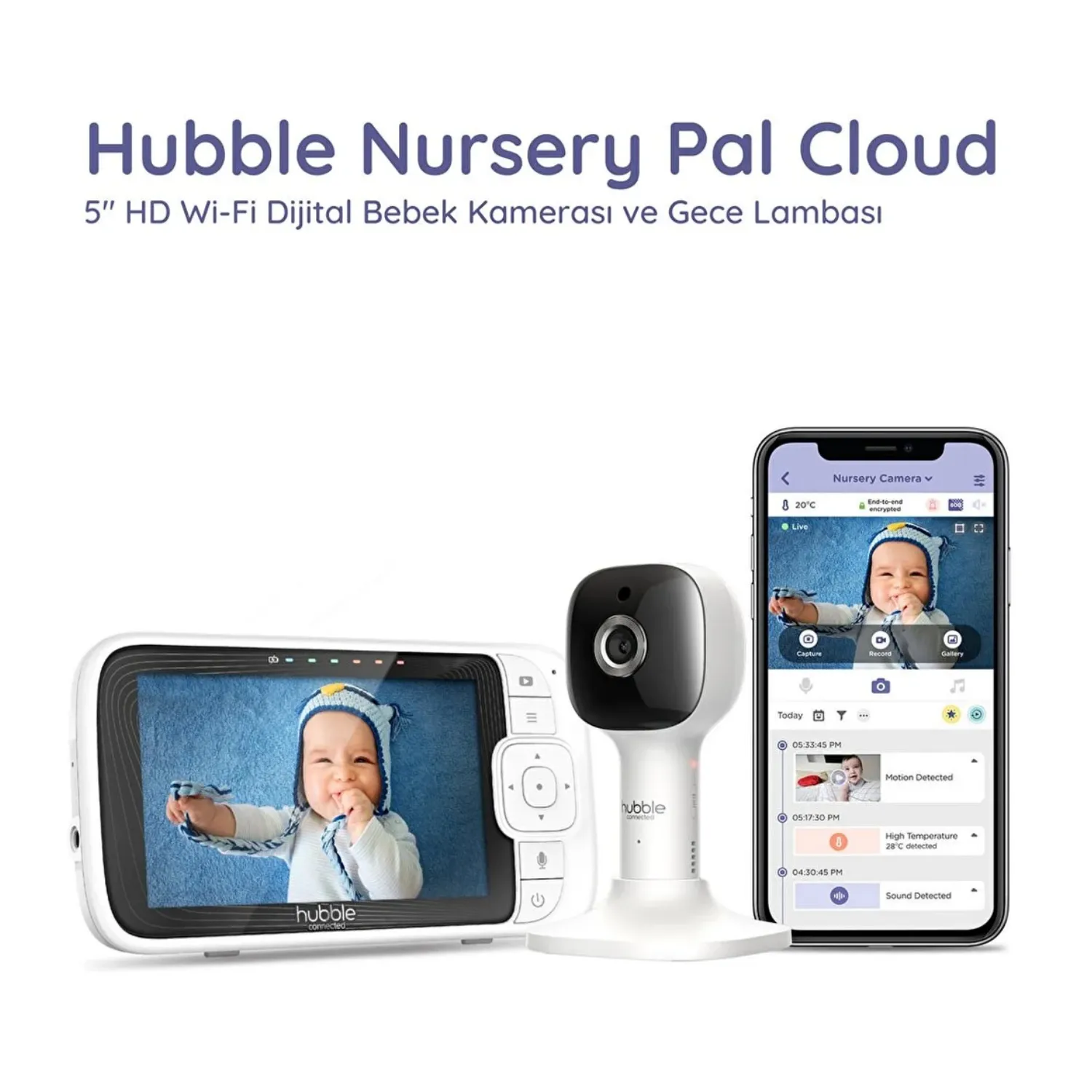 Hubble Nursery Pal Cloud Wifi-Connect Inç Dijital Bebek Kamerası