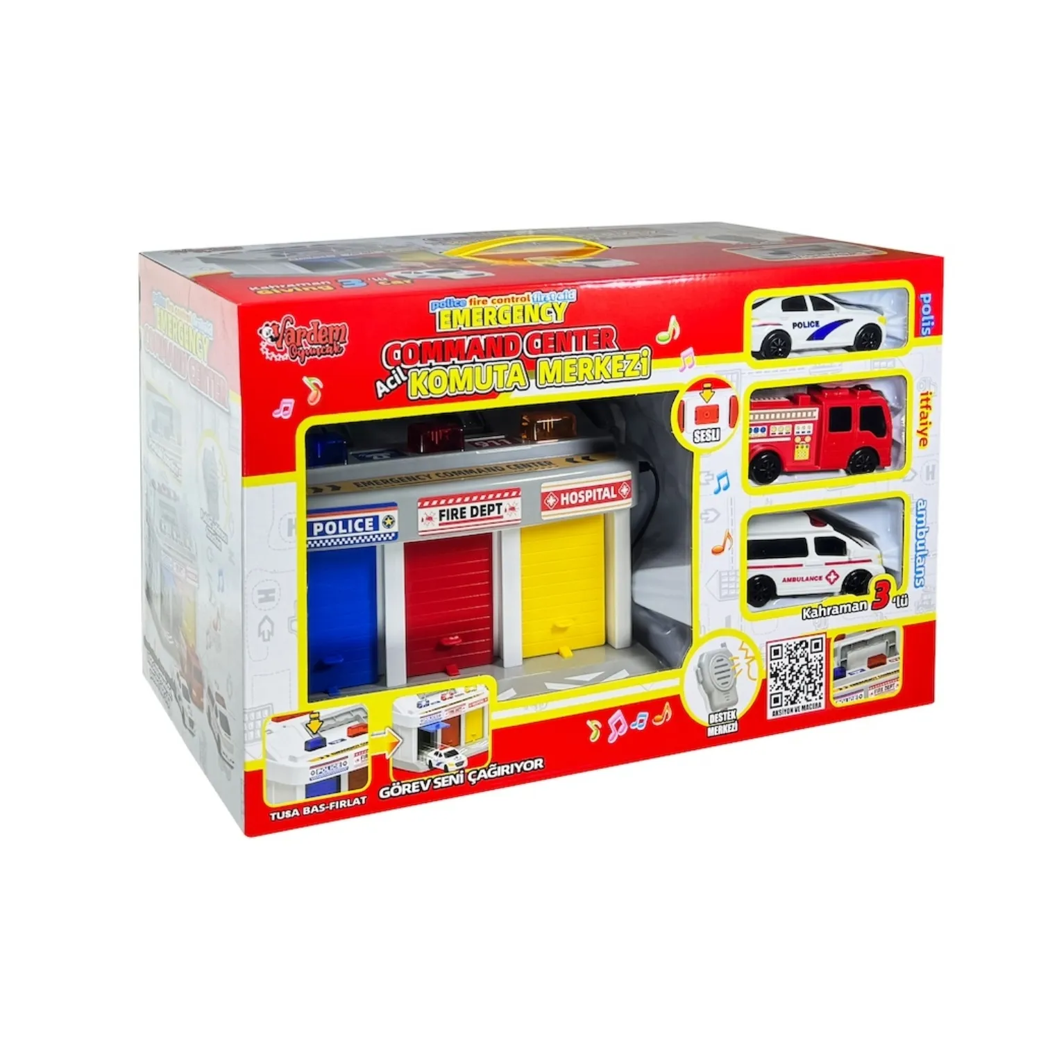 Vardem Işıklı Müzikli İlk Yardım Garajı (Ambulans, Polis, İtfaiye